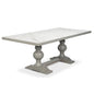 Trestle Porcelain Rectangular Dining Table-Dining Tables-Sarreid-Grey-LOOMLAN