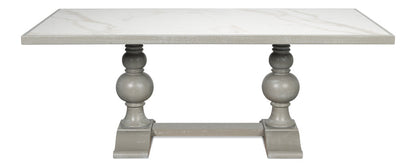 Trestle Porcelain Rectangular Dining Table-Dining Tables-Sarreid-LOOMLAN