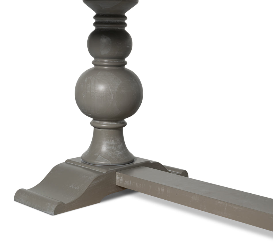 Trestle Porcelain Rectangular Dining Table-Dining Tables-Sarreid-LOOMLAN