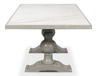 Trestle Porcelain Rectangular Dining Table-Dining Tables-Sarreid-LOOMLAN