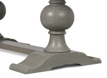 Trestle Porcelain Rectangular Dining Table-Dining Tables-Sarreid-LOOMLAN