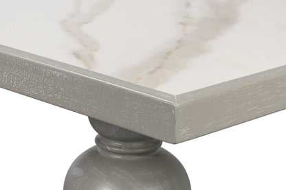 Trestle Porcelain Rectangular Dining Table-Dining Tables-Sarreid-LOOMLAN