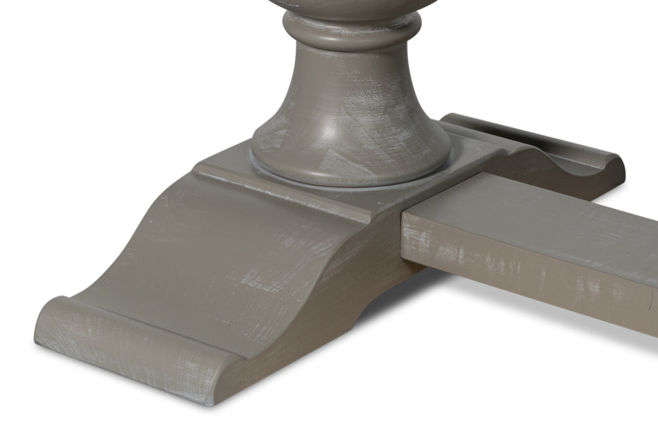 Trestle Porcelain Rectangular Dining Table-Dining Tables-Sarreid-LOOMLAN