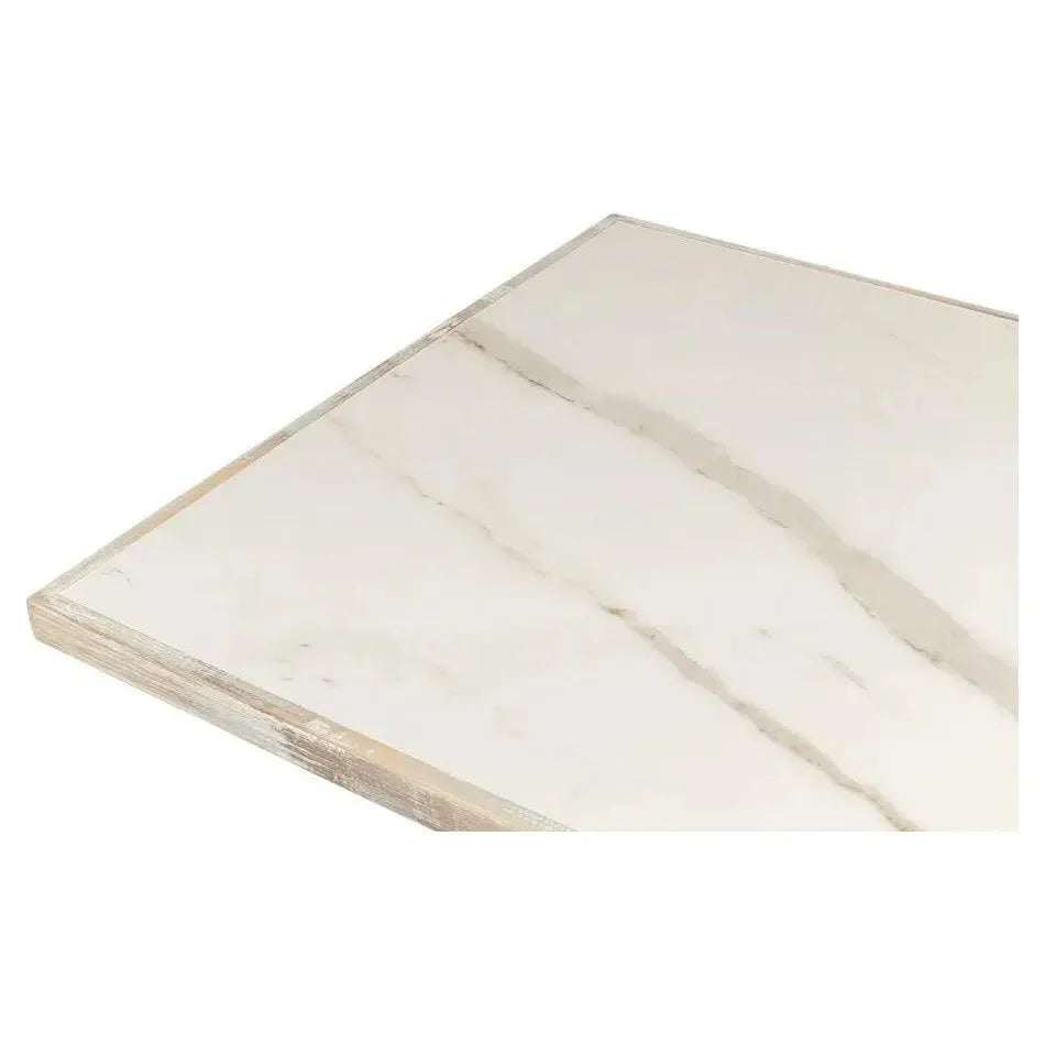 Trestle Porcelain Rectangular Dining Table-Dining Tables-Sarreid-LOOMLAN