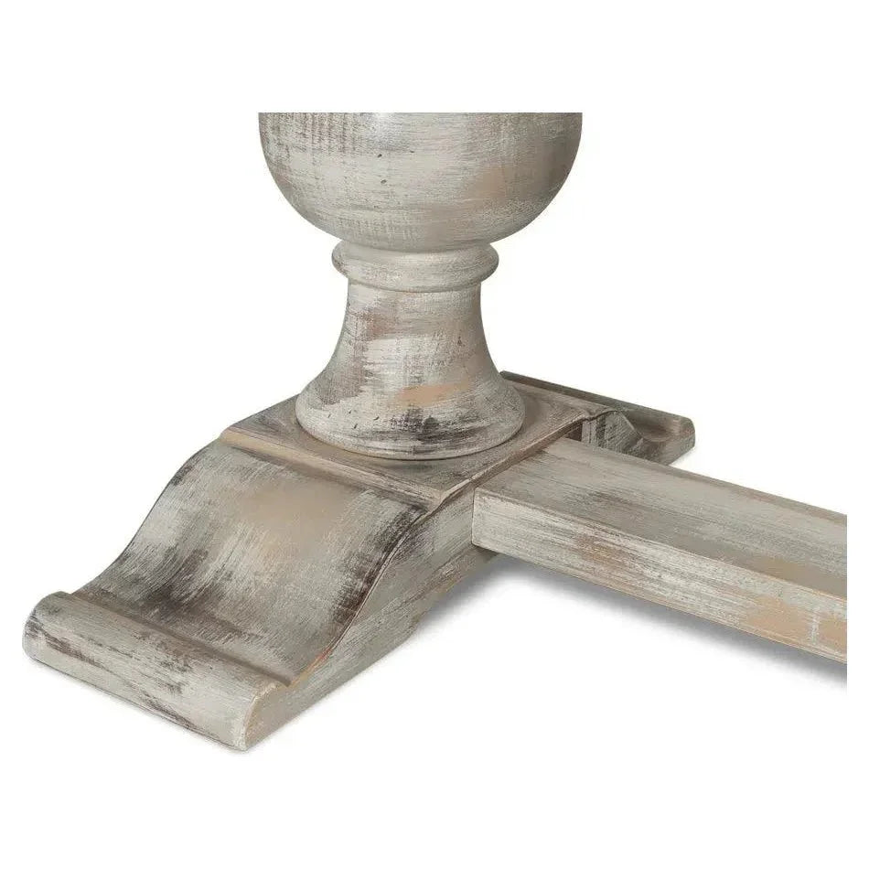 Trestle Porcelain Rectangular Dining Table-Dining Tables-Sarreid-LOOMLAN