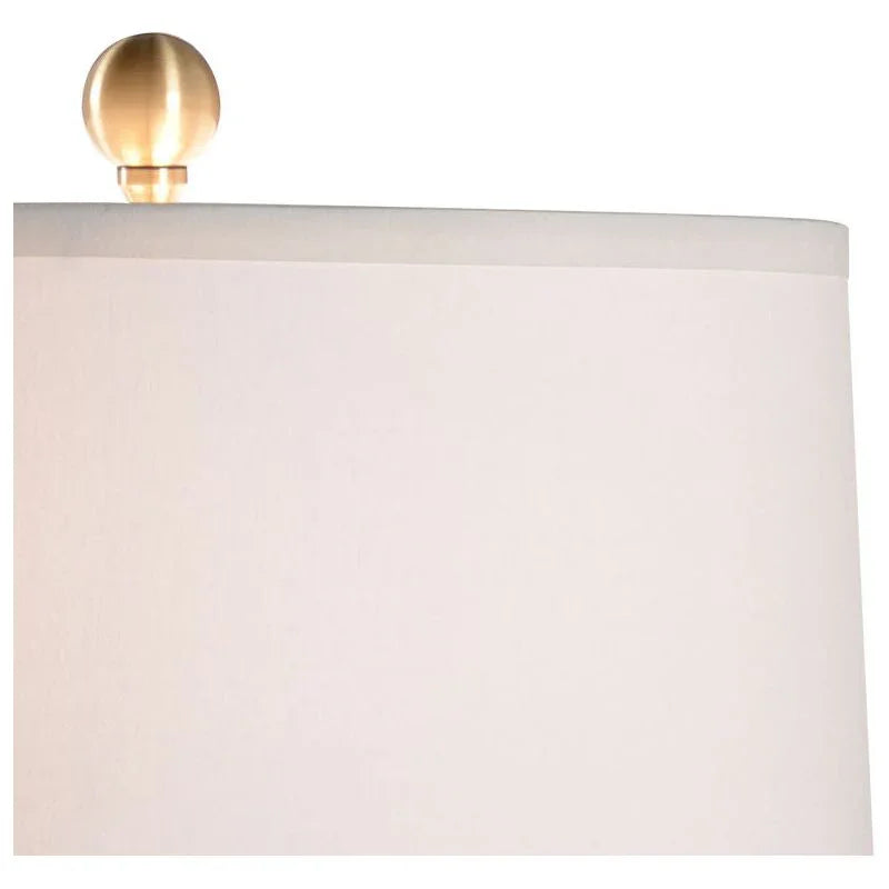 Triangular Geo White Glazed Ceramic Table Lamp - LOOMLAN - Wildwood - Table Lamps