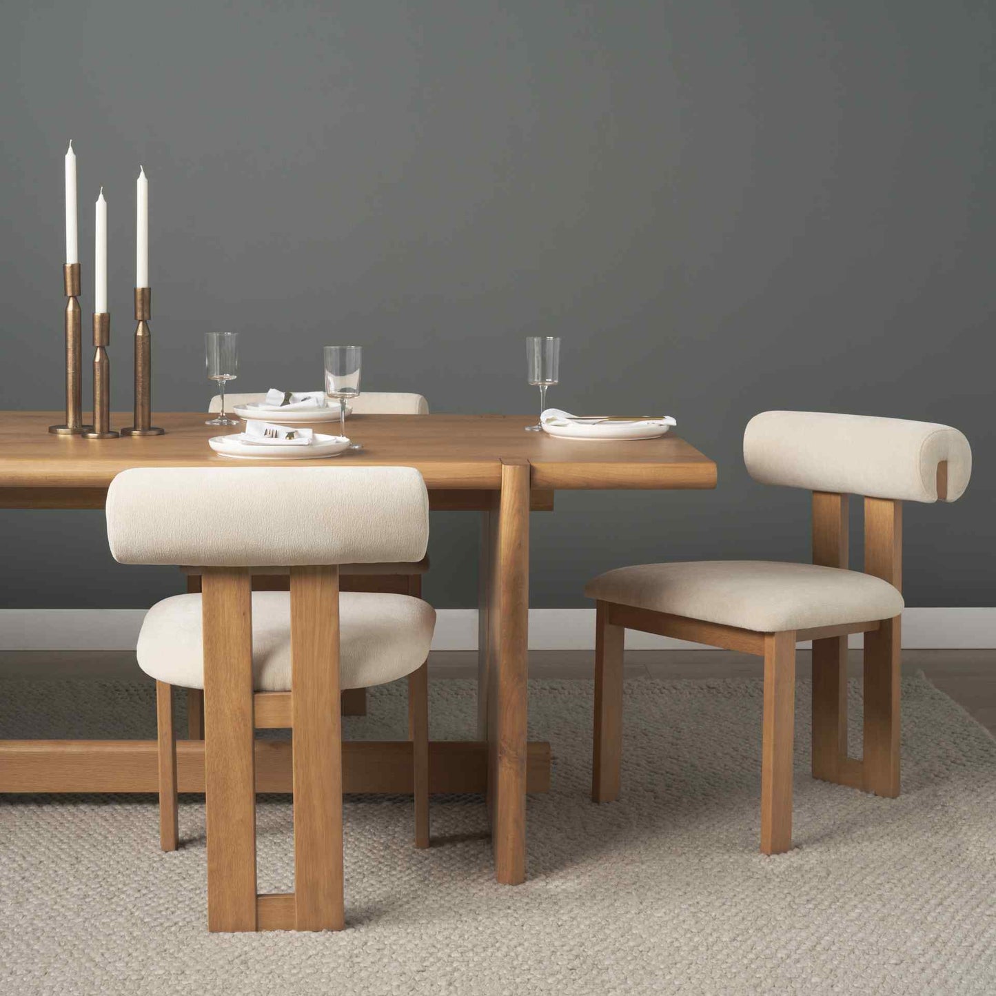 Tribeca Curve Open Back Fabric Dining Chair 2PC