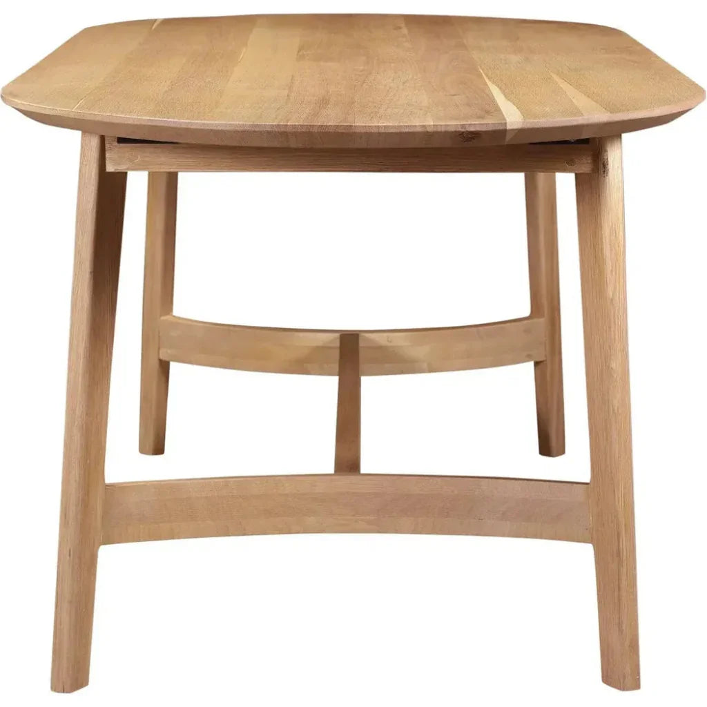 Trie Scandinavian Oak Wood Oval Dining Table-Dining Tables-Moe's Home-LOOMLAN