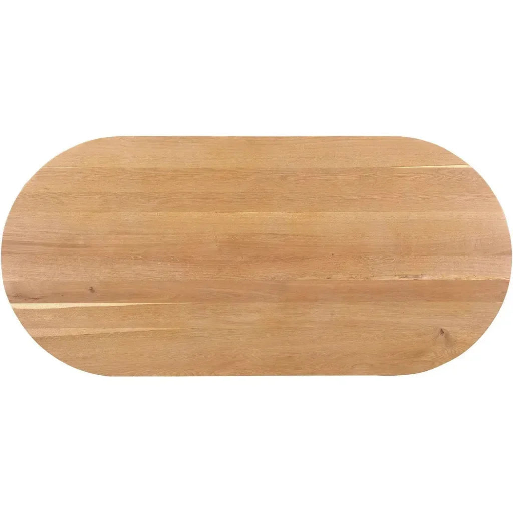 Trie Scandinavian Oak Wood Oval Dining Table-Dining Tables-Moe's Home-LOOMLAN