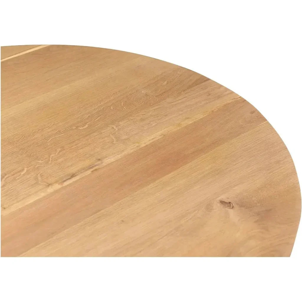 Trie Scandinavian Oak Wood Oval Dining Table-Dining Tables-Moe's Home-LOOMLAN