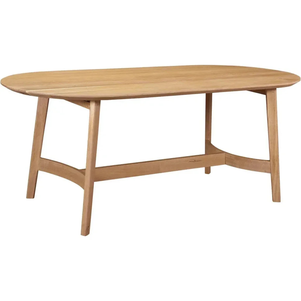 Trie Scandinavian Oak Wood Oval Dining Table-Dining Tables-Moe's Home-LOOMLAN