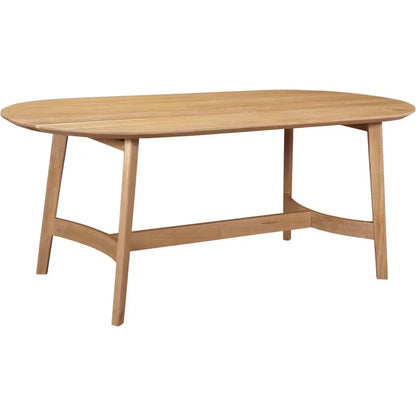 Trie Scandinavian Oak Wood Oval Dining Table-Dining Tables-Moe's Home-LOOMLAN