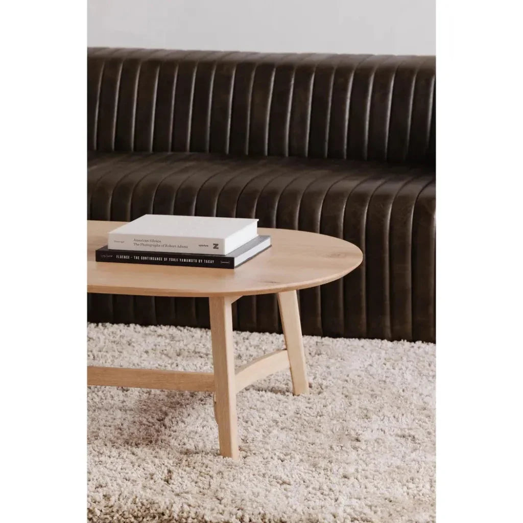 Trie Wood Oval Coffee Table - LOOMLAN - Moe's Home - Coffee Tables