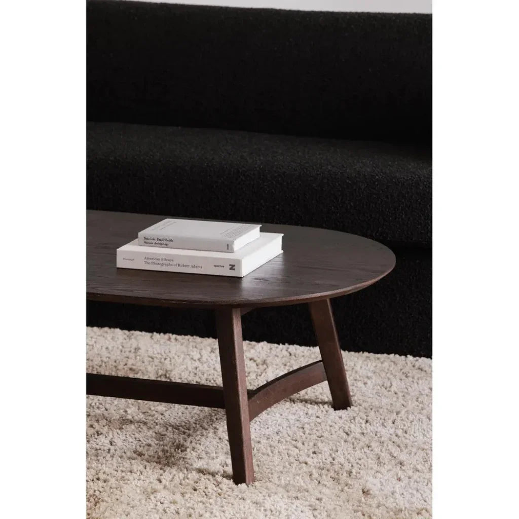 Trie Wood Oval Coffee Table - LOOMLAN - Moe's Home - Coffee Tables