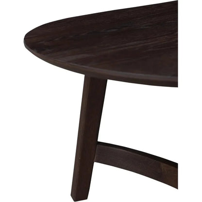 Trie Wood Oval Coffee Table - LOOMLAN - Moe's Home - Coffee Tables