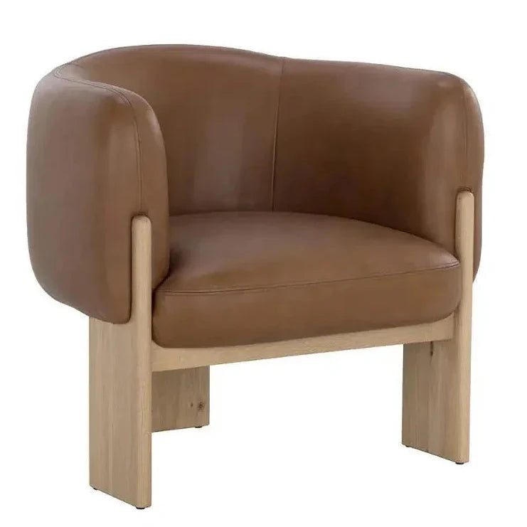 Trine Leather Luxurious Lounge Chair - LOOMLAN - SUNPAN - Club Chairs