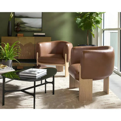 Trine Leather Luxurious Lounge Chair - LOOMLAN - SUNPAN - Club Chairs