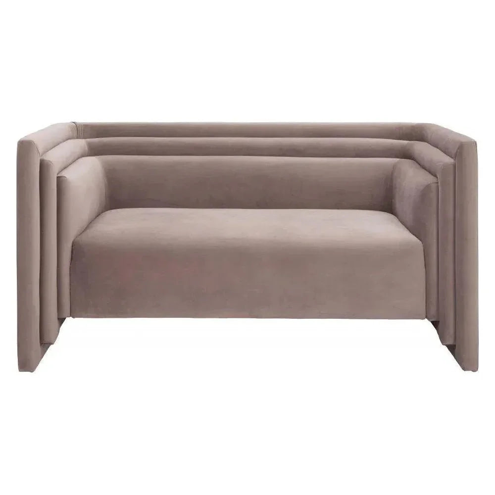 Trippel Wood Taupe Loveseat - LOOMLAN - Zuo Modern - Sofas & Loveseats