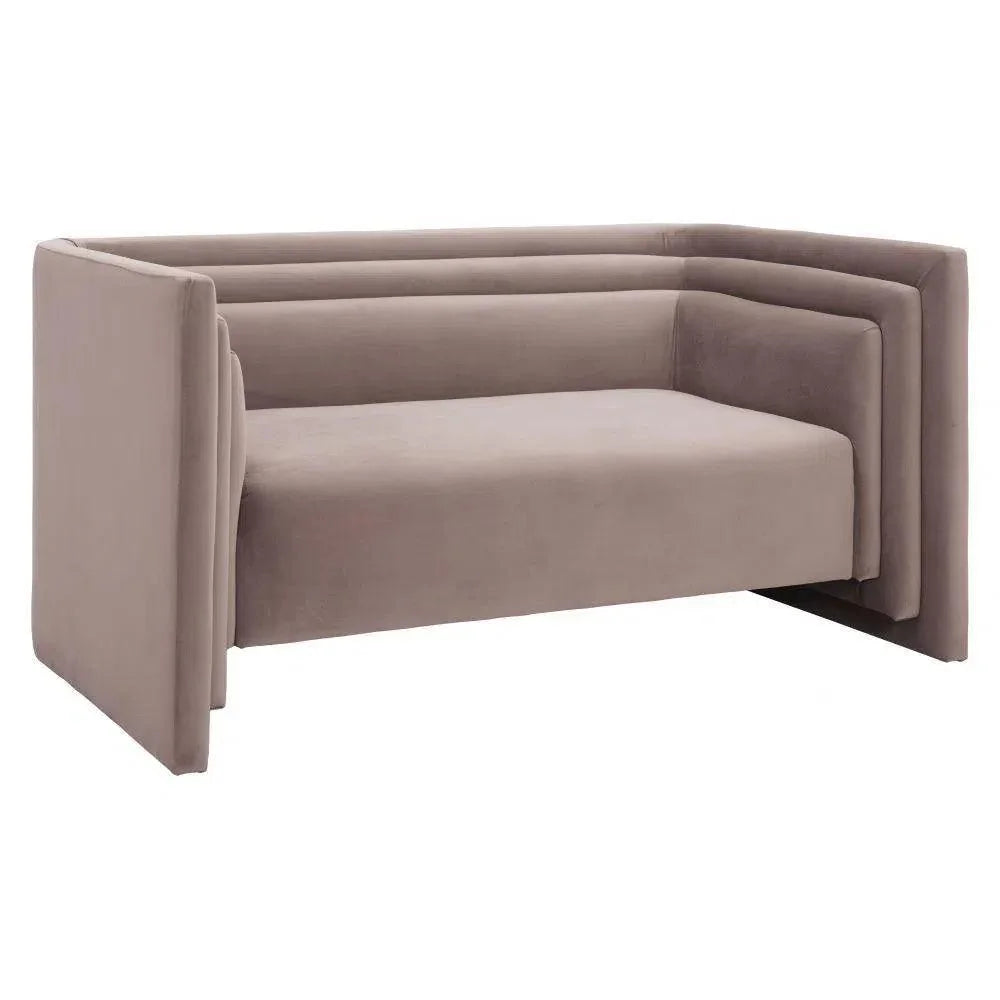 Trippel Wood Taupe Loveseat - LOOMLAN - Zuo Modern - Sofas & Loveseats