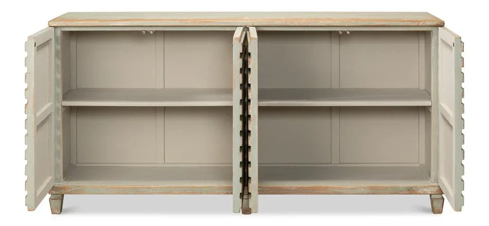 Tristen Four Door Wood Sideboard - LOOMLAN - Sarreid - Sideboards