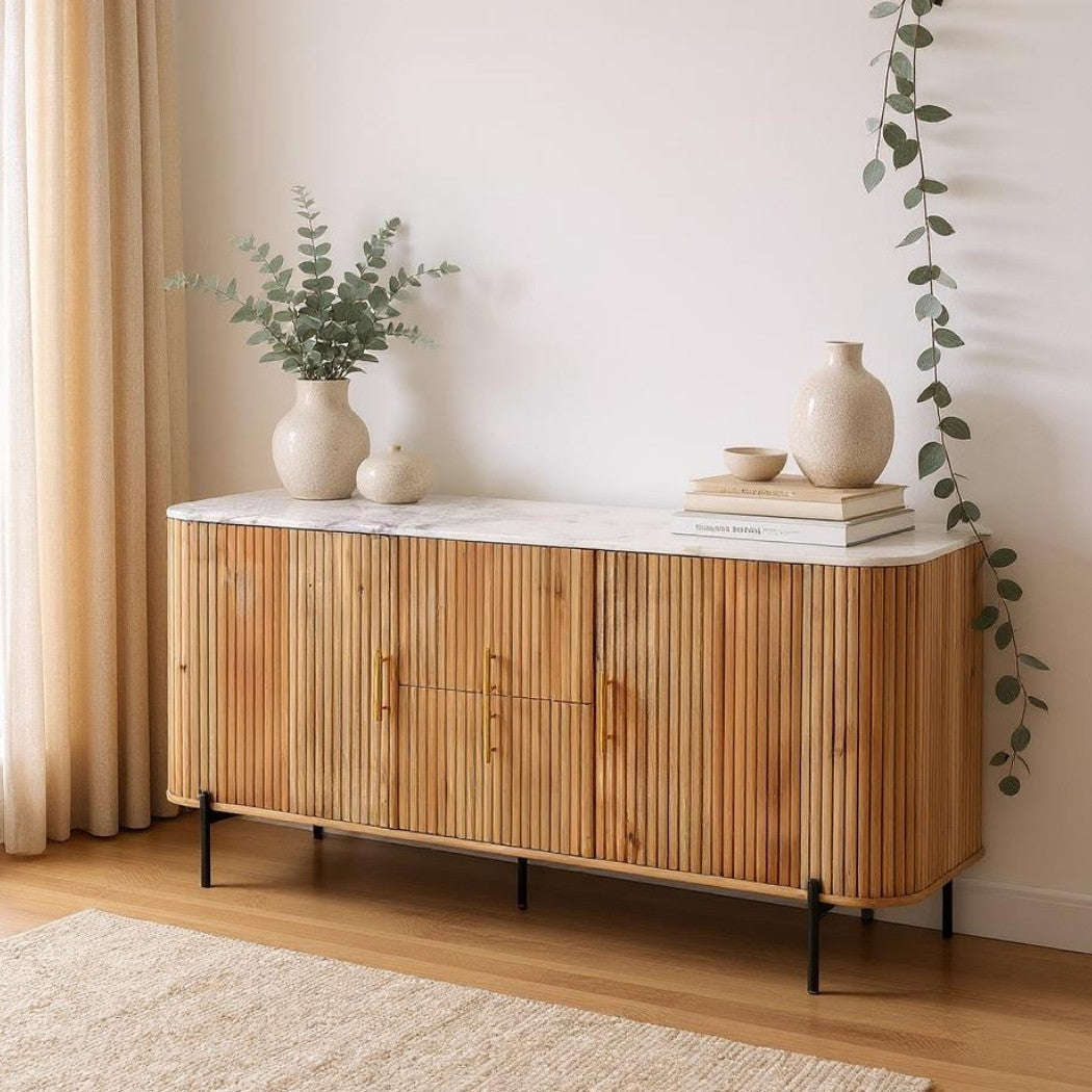 Trivana Marble Top Modern Sideboard