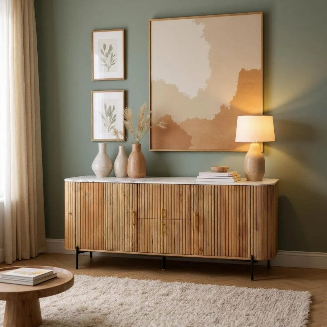 Trivana Marble Top Modern Sideboard