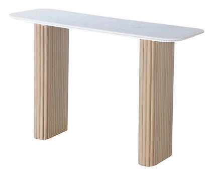 Trivana White Marble Top Console Table