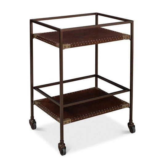Trolley Metal Framed Rectangular Side Table - LOOMLAN - Sarreid - Side Tables