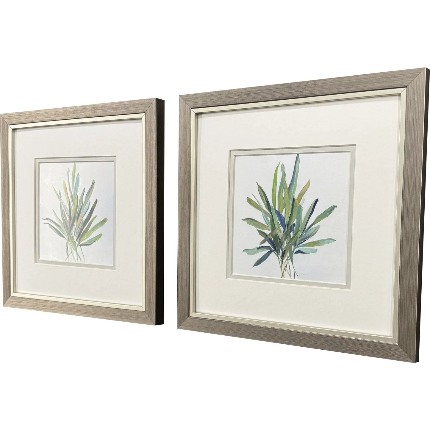 Tropical Leaves Green Framed Wall Art 2PC