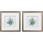 Tropical Leaves Green Framed Wall Art 2PC