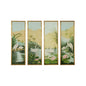 Tropical Morning Gold Leaf Bamboo Framed Panel (Set of 4)-Framed Wall Art-Chelsea House-LOOMLAN