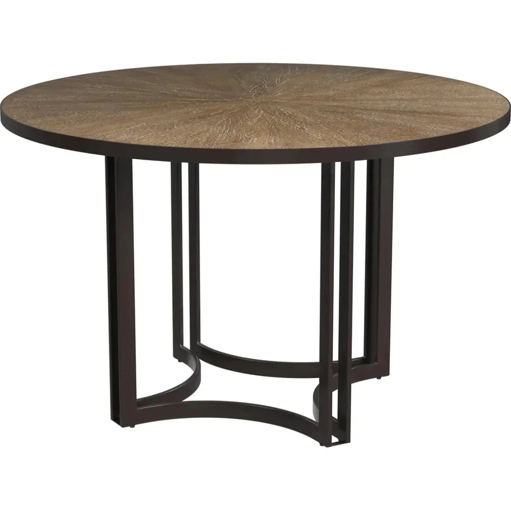 TruccoBlack Round Dining Table-Dining Tables-Bassett Mirror-LOOMLAN