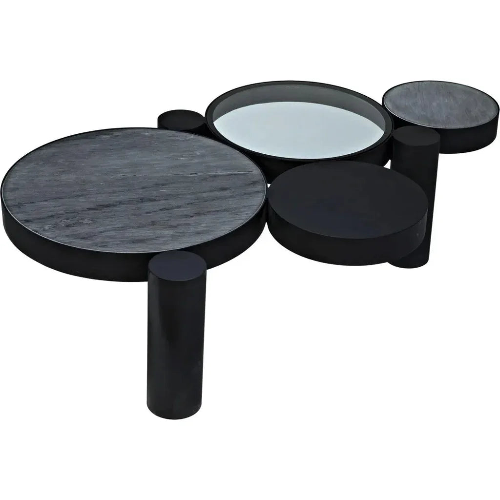 Trypo Steel and Glass Geometric Coffee Table - LOOMLAN - Noir - Coffee Tables