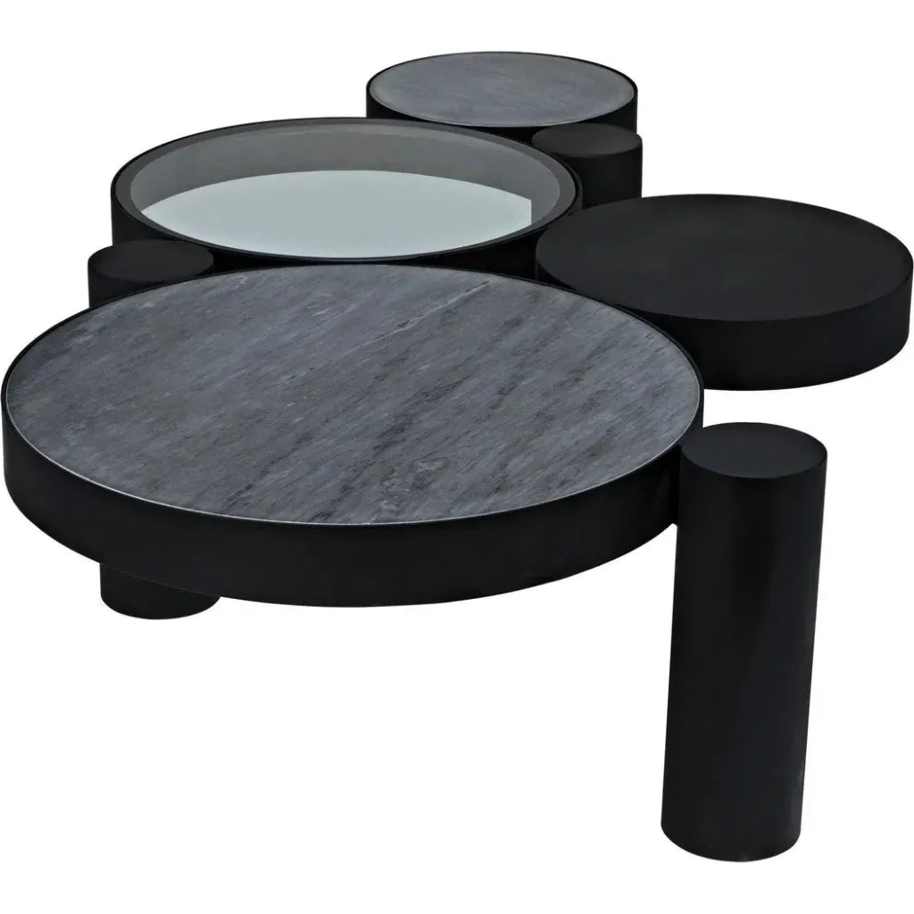 Trypo Steel and Glass Geometric Coffee Table - LOOMLAN - Noir - Coffee Tables