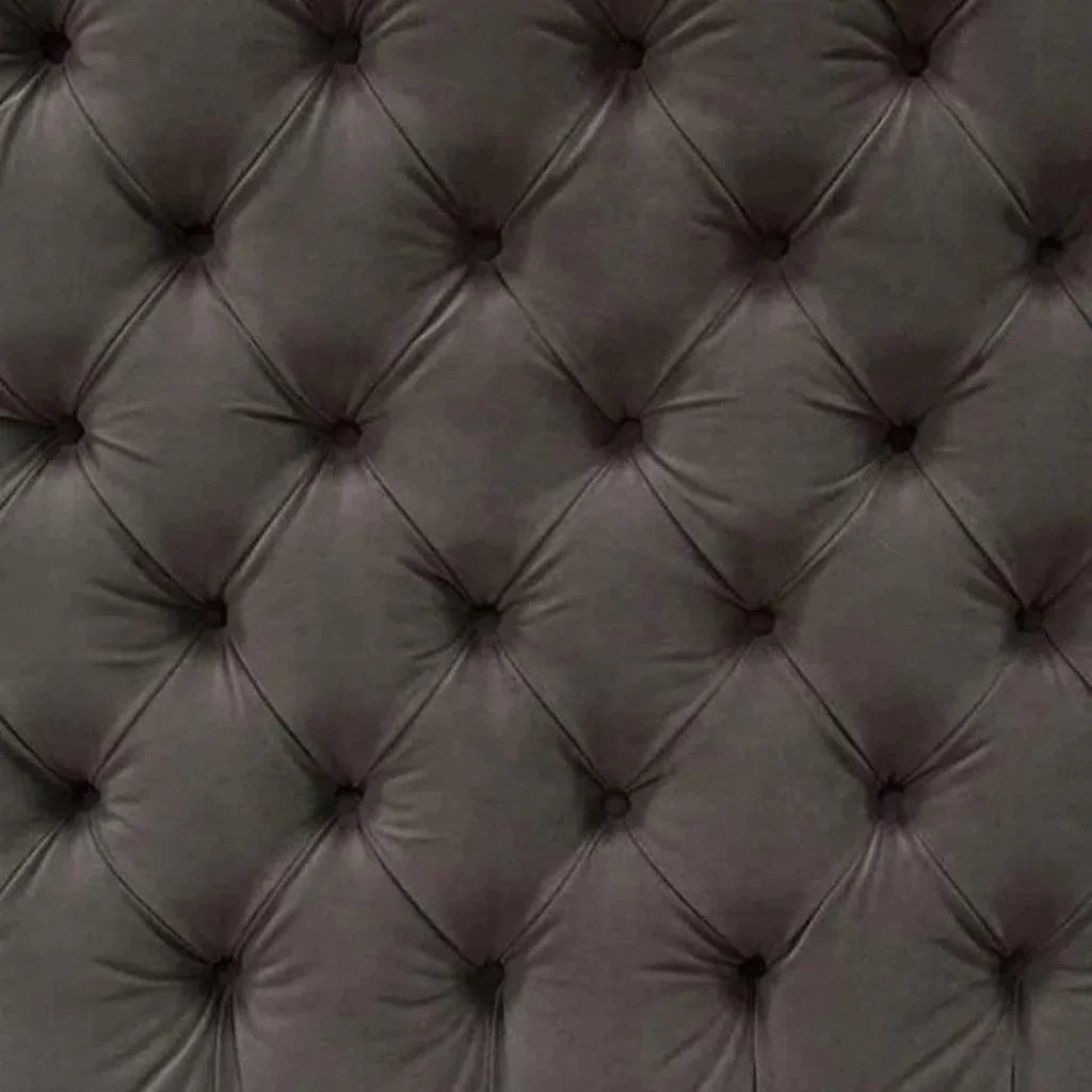 Tufted Grey Bed Frame with Wingback - LOOMLAN - Diamond Sofa - Beds