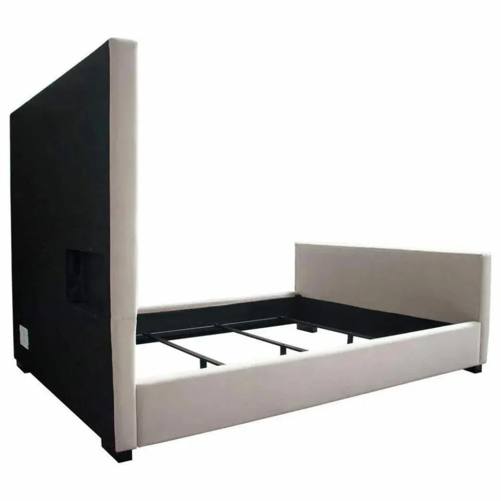 Tufted Light Grey Velvet Bed Frame - LOOMLAN - Diamond Sofa - Beds