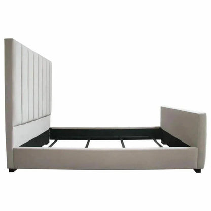 Tufted Light Grey Velvet Bed Frame - LOOMLAN - Diamond Sofa - Beds