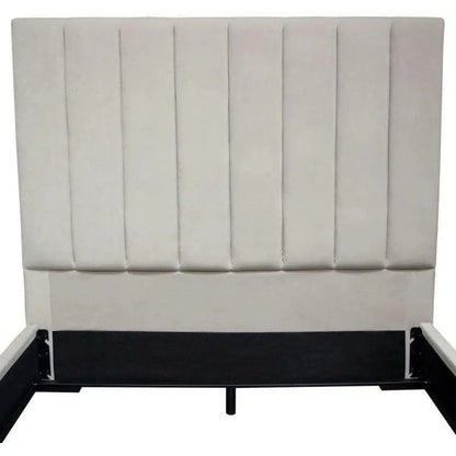 Tufted Light Grey Velvet Bed Frame - LOOMLAN - Diamond Sofa - Beds
