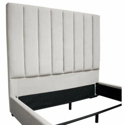 Tufted Light Grey Velvet Bed Frame - LOOMLAN - Diamond Sofa - Beds