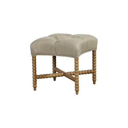 Tufted Linen Stylish Stool - LOOMLAN - Poufs and Stools