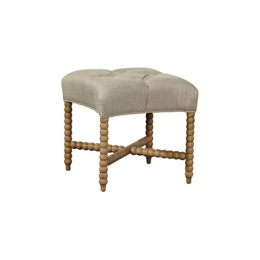 Tufted Linen Stylish Stool - LOOMLAN - Poufs and Stools