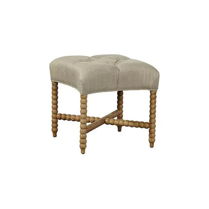 Tufted Linen Stylish Stool - LOOMLAN - Poufs and Stools