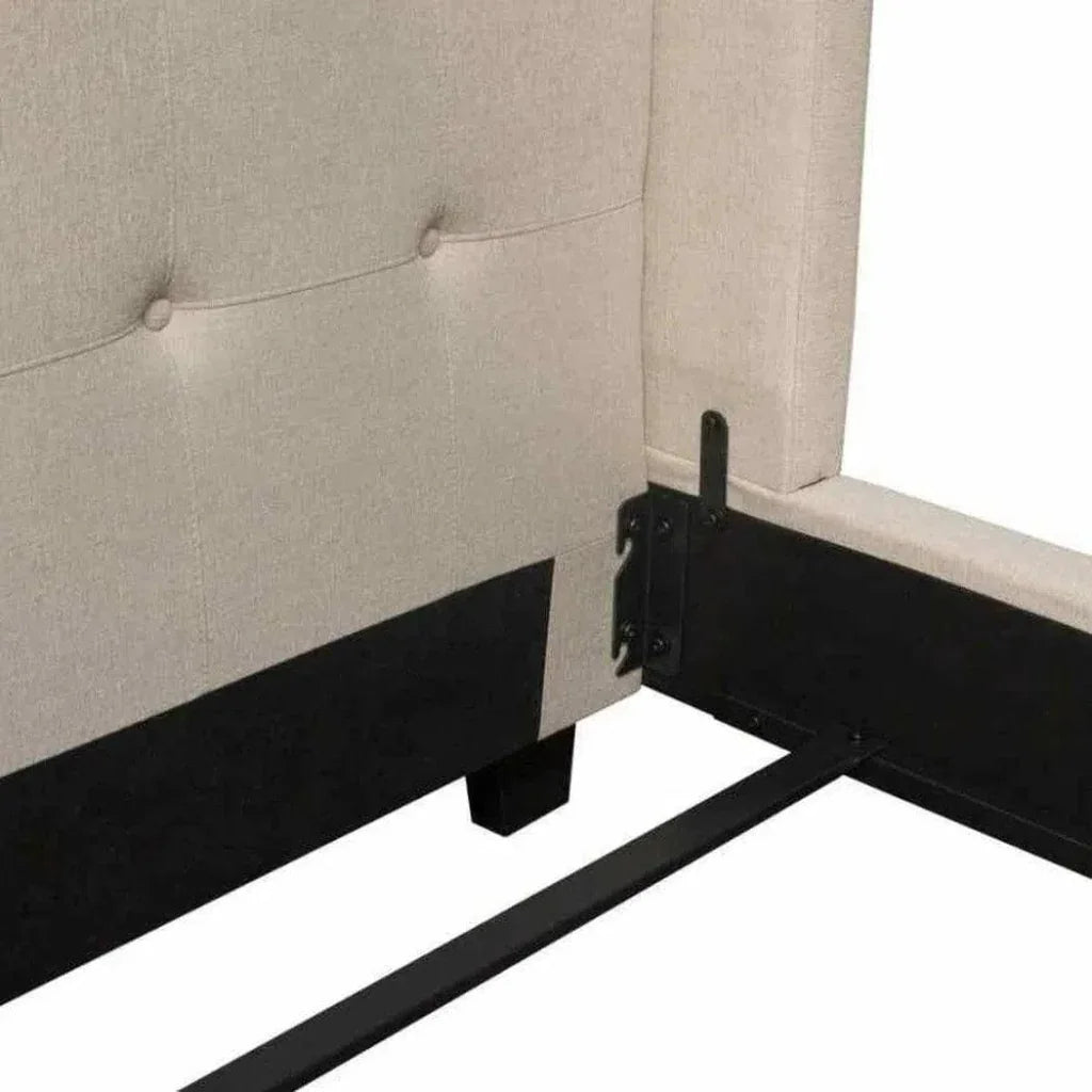 Tufted Wingback Low Profile Bed Frame - LOOMLAN - Diamond Sofa - Beds