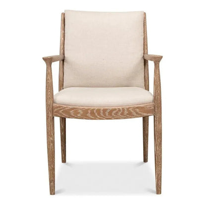 Tugen Cream Dining Armchair - LOOMLAN - Sarreid - Accent Chairs
