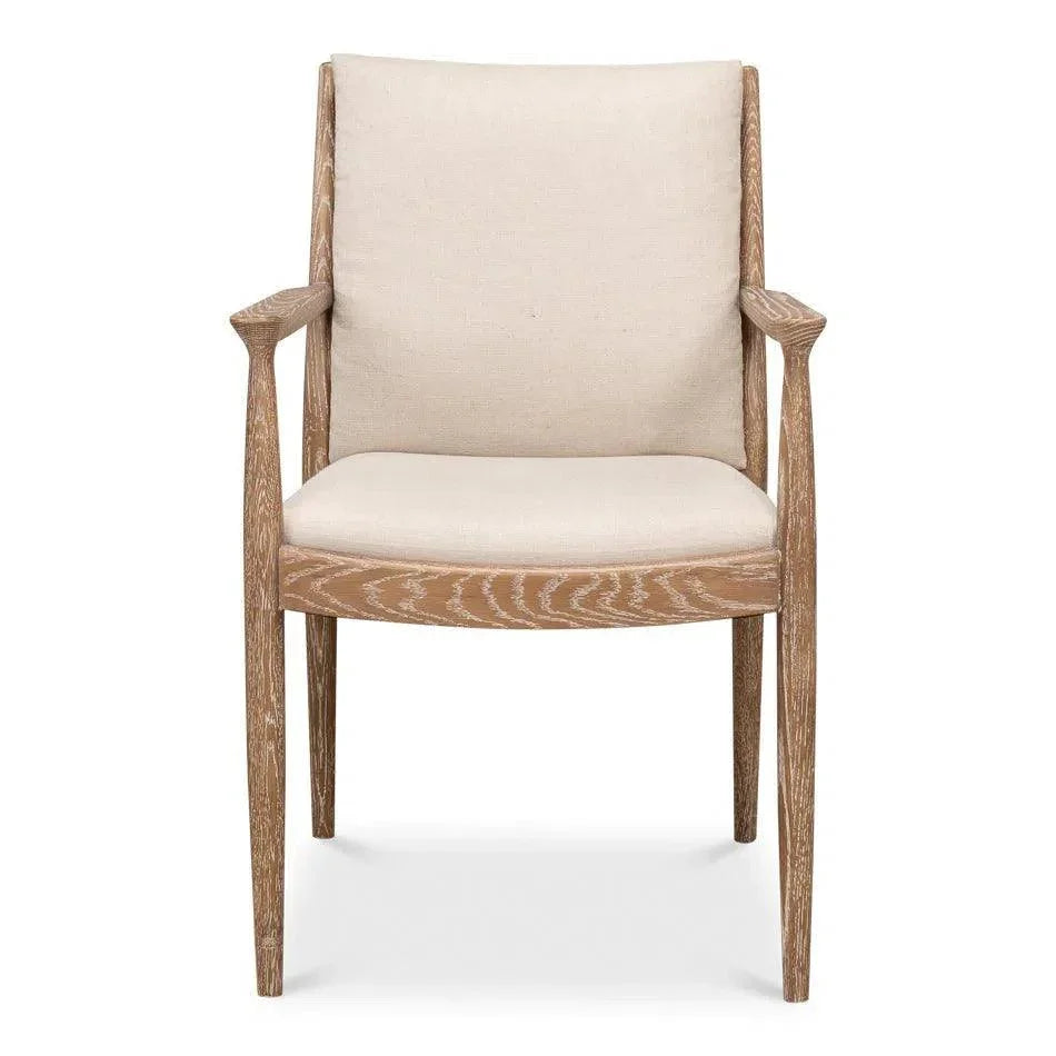 Tugen Cream Dining Armchair - LOOMLAN - Sarreid - Accent Chairs