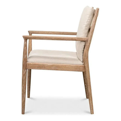 Tugen Cream Dining Armchair - LOOMLAN - Sarreid - Accent Chairs