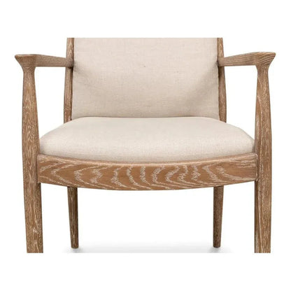 Tugen Cream Dining Armchair - LOOMLAN - Sarreid - Accent Chairs