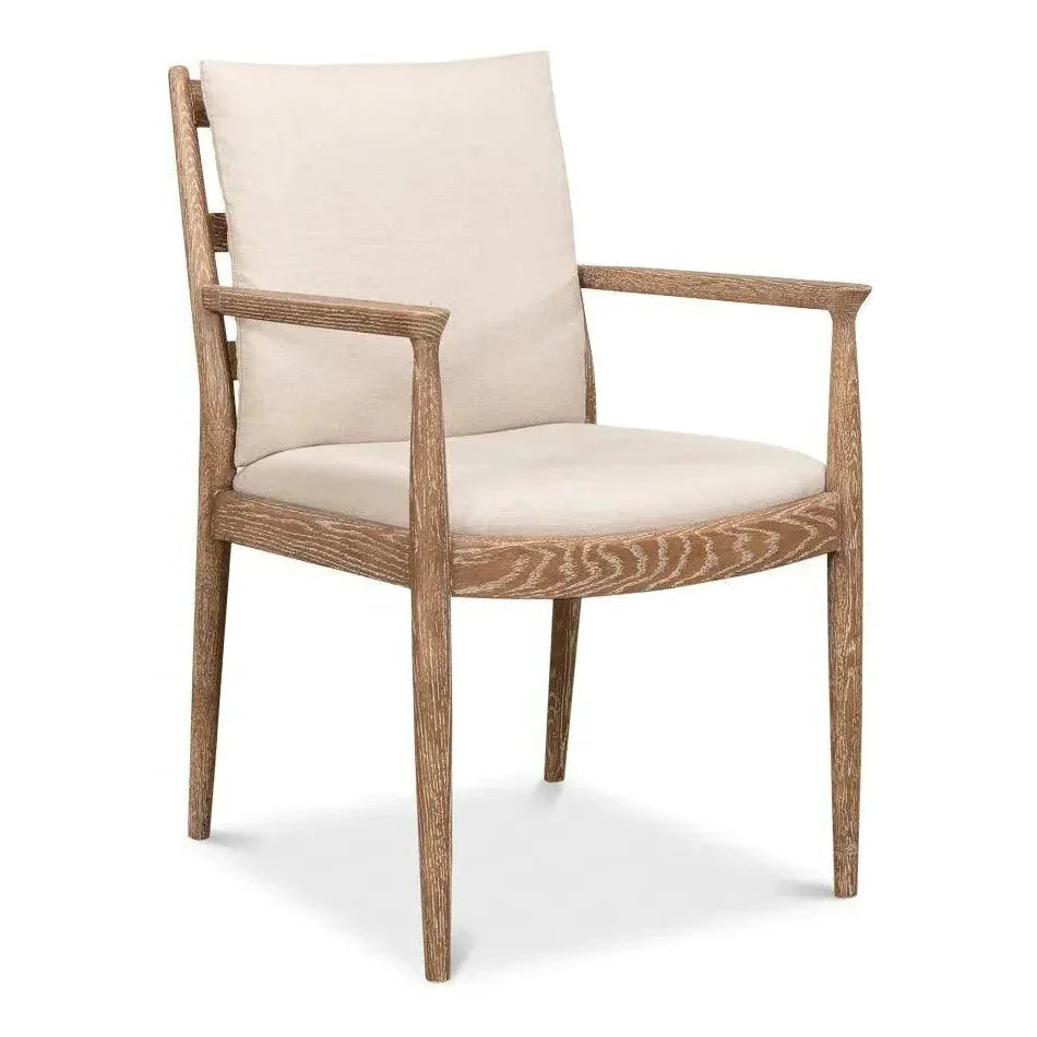 Tugen Cream Dining Armchair - LOOMLAN - Sarreid - Accent Chairs