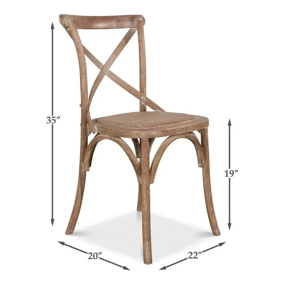 Tuileries Wood d Armless Dining Chair 2PC - LOOMLAN - Sarreid - Dining Chairs