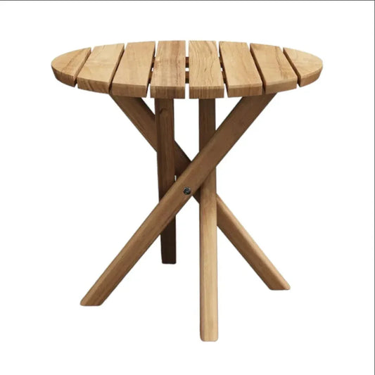 Tulum Round Teak Outdoor Side Table - LOOMLAN - HiTeak - Outdoor Side Tables
